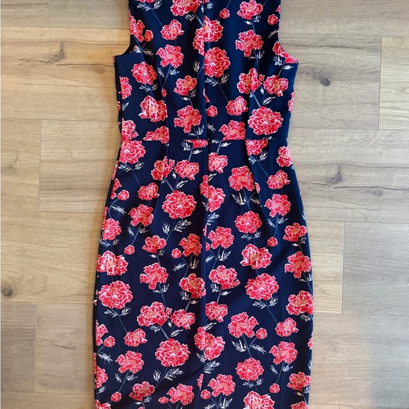 Banana Republic Navy and Red Floral Midi Dress - Picture 3 of 3